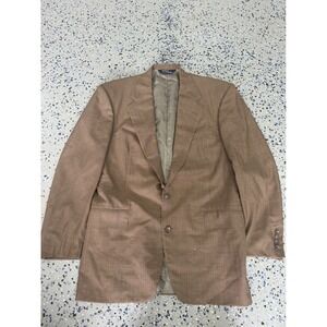 Polo by Ralph Lauren Brown Plaid Wool Blazer Mens‎ Jacket Made In USA 42L Union